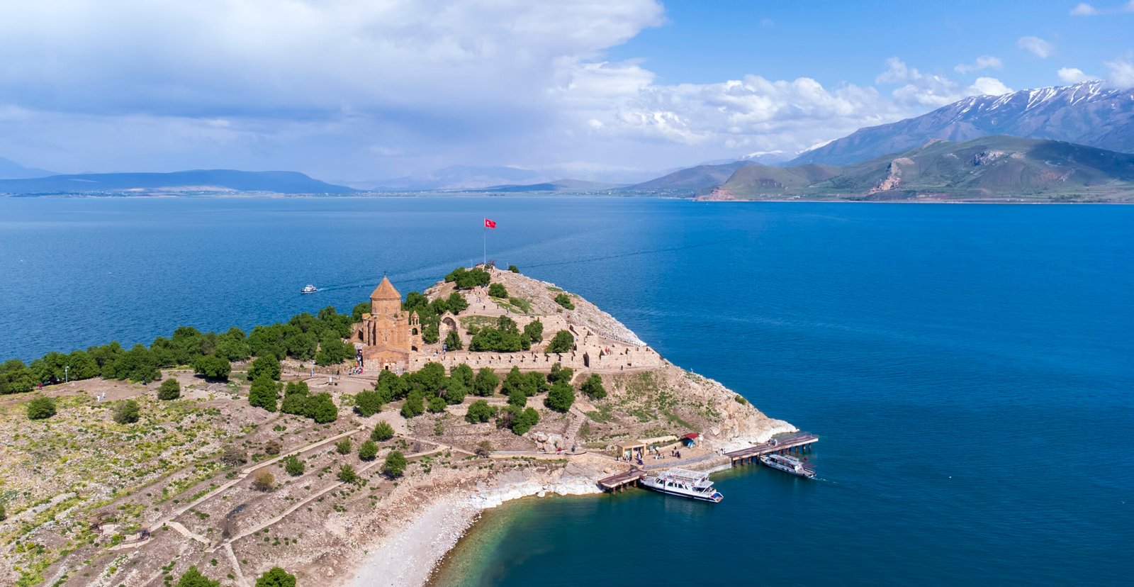 Akdamar Island in Van Lake. The Armenian Cathedral Church of the Akdamar Island in Van Lake. The Armenian Cathedral Church of the Holy Cross - Akdamar - Ahtamara - Turkey